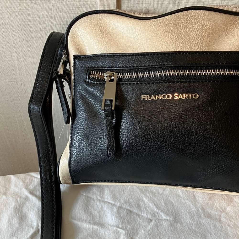 Franco Sarto Two-Tone Black and Cream Bag - Picture 3 of 6